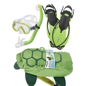 Mares Sea Pals Snorkeling Set - Turtle Backpack! Goggles Snorkel Flippers/Fins